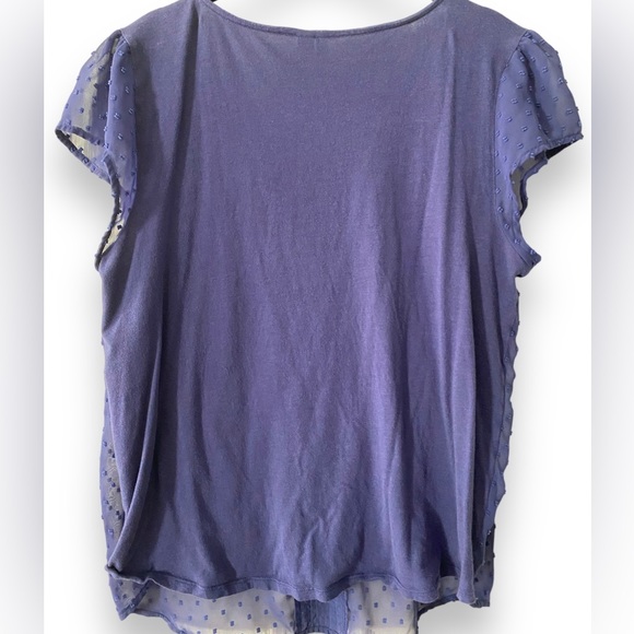 LC Lauren Conrad Blue Textured Blouse - Picture 2 of 5
